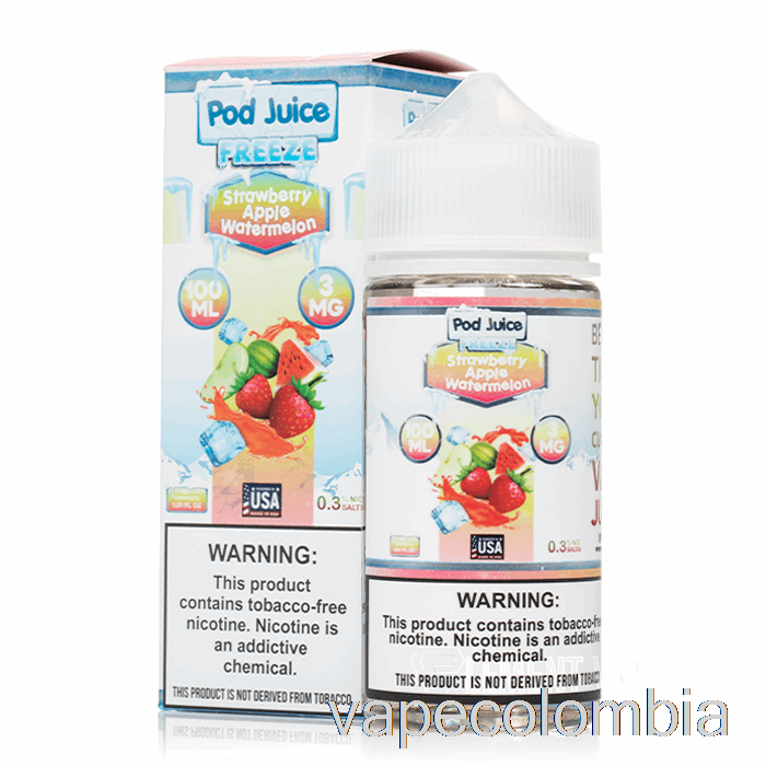 Vape Kit Completo Frozen Fresa Manzana Sandía - Jugo De Vaina - 100ml 12mg